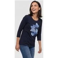 Olsen T-Shirt mit Placement-Print und 3/4-Ärmeln leicht taillierte Passform