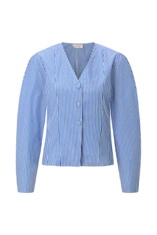 Rich & Royal - Cotton Stripe Blouse skyway blue - Gr. - 40