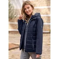 GOLDNER Outdoorjacke Sportive Steppjacke mit Kapuze Winterjacke mit Stehkragen, Reißverschlüssen, Taschen und Langarm
