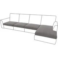 Rosnek Sofahusse Sofa Sitzbezug,Samt Sitzkissenbezug, Stretch,Schonbezug, Stretch Elastic Chaise Loung Sofahusse
