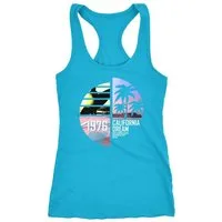Neverless Tanktop Damen Tank-Top California Surfing Palmen Summer Racerback-Tank