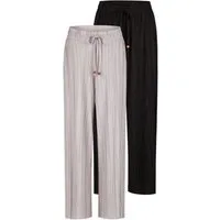 DENIMFY Chinohose Damen Palazzo Hose DFBrenda 2er Loose Fit (Vorteilspack) 7/8 Culotte mit Taschen