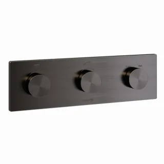 Kludi PushTronic Elektronisches Thermostat 38300N2-00 Unterputz, mit Feinbauset Brushed Gunmetal PVD
