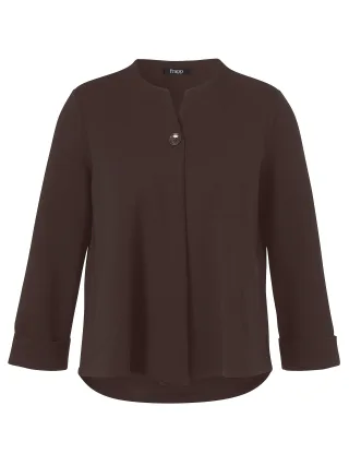 Frapp - Jacke Rundhals 3/4 Arm Knopf chocolate - Gr. - 52