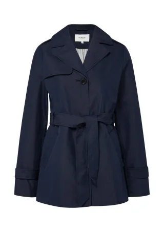 s.Oliver Red Label - Wasserabweisender Trenchcoat im Slim Fit blau - Gr. - 40