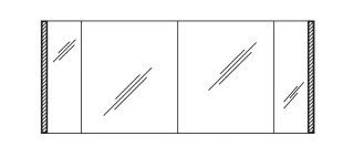 Pelipal Serie 25 Pelipal Spiegelschrank S25-SPS32-ZA, B:1700, H:703, T:170mm S25-SPS32-ZA