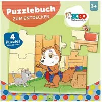Bobo Siebenschläfer Puzzlebuch für Kinder ab 3 Jahren / Schwager & Steinlein Verlag, 4 Puzzles mit je 12 Teilen I Bilderbuch Puzzle Buch