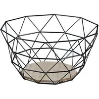 relaxdays Obstschale Obstkorb Gitter Design, Eisen, schwarz