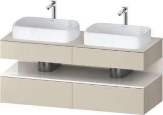 Duravit Qatego Konsolenwaschtischunterbau wandhängend Taupe Supermatt 1400x550x600 mm - QA4767022830 QA4767022830010