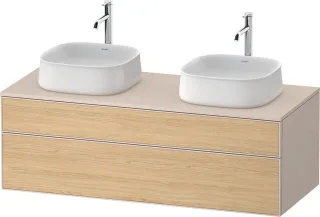Duravit Zencha Konsolenwaschtischunterbau wandhängend Natur Eiche & Taupe Matt & Supermatt 1300x550x ZE4823B30830000