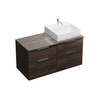 Burgbad Keramik Waschtisch-Set Eqio Marone Dekor Trüffel/Alpinweiss, SGUS120RF2012C0001 SGUS120RF2012C0001