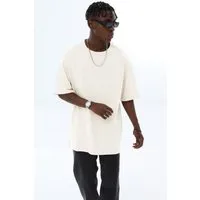 OSSY HOMER T-Shirt Basic Oversized T-Shirt mit Rundhals-Ausschnitt (1-tlg) aus Baumwolle, mit Rundhalsausschnitt