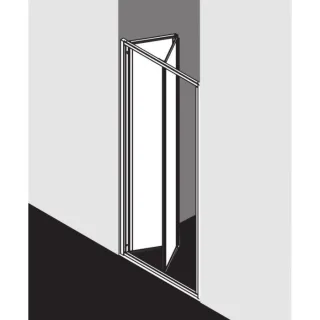 Kermi Falttür Nova 2000 FTD N2FTD1002011K 100x200cm, Kunstglas, silber mattglanz