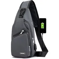 Blusmart Umhängetasche Universelle wasserdichte Umhängetasche für Damen und Herren (Messenger-Tasche, 1-tlg., Mit USB-Ladeanschluss und Kopfhöreranschluss), Geeignet für Reisen, Fitnessstudio, Wandern, Büro, Radfahren usw.