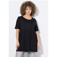 Ulla Popken Longshirt T-Shirt A-Linie elastische Naht Rundhals Halbarm
