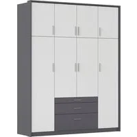 rauch Kleiderschrank Schrank Drehtürenschrank Garderobe Ankleide Schlafzimmer HILDESHEIM (Breiten: 185/275 cm, Höhe 231 cm) oberste Schublade mit praktischer Facheinteilung MADE IN GERMANY