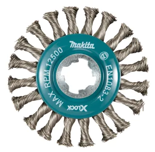 Makita Rundbürste, 115 mm - gezopft - Edelstahl - X-LOCK - D-73352
