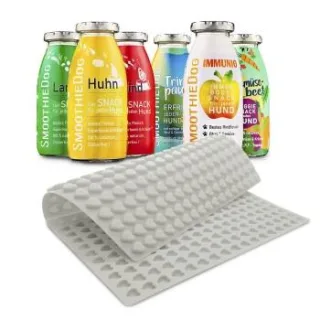 SmoothieDog 6er Pack Mix 6x 250ml + Trixie Backmatte Grau
