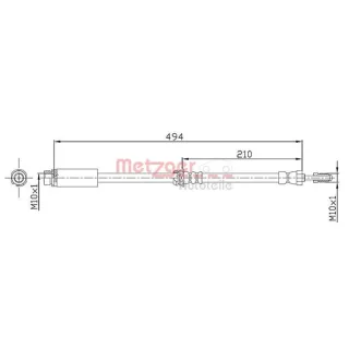 Metzger Bremsschlauch vorne rechts Ford Fiesta Fusion 1,4