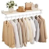 SONGMICS Wandgarderobe, Garderobe, Wandregal mit Kleiderstange, Schlafzimmer