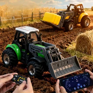 TRASPED HG4-330/514/515 RTR 1/64 2.4G RWD Mini Alloy RC Car Farm Truck Tractor Trailer LED Light Three Speed Support App