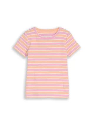 tom tailor kids - Ripp T-Shirt mit Streifenmuster multicolor peach stripe - Gr. - 98