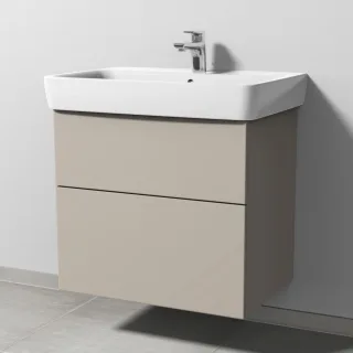 Sanipa 3way Waschtischunterbau zu Geberit Renova Plan Waschtisch mit 2 Auszügen, Kaschmir-Matt SP8771U