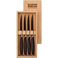 KUHN RIKON Steakbesteck Premium Steakbesteck Black Peak (4-tlg), 4 Personen, Edelstahl, japanischer Edelstahl