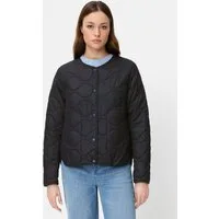 camel active Blouson mit Druckknopfleiste Langarm Rundhals Markenlabel