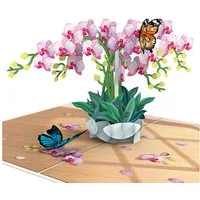 papercrush Geburtstagskarte Orchidee mit Schmetterling Pop-Up Karte