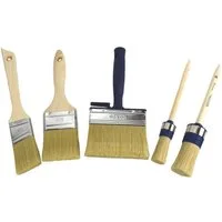 Color Expert Pinsel Universal Streich Set 5tlg. 3 Flachpinsel 2 Rundpinsel, (5 St), mit Aufhängung