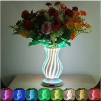 PRIISF LED Nachttischlampe LED Tischlampe Blumenvase Tischleuchte RGB Nachtlicht Vase Beleuchtung, AKKU-Wiederaufladbares, LED Tischvase Schreibtischlampe Nachtlampe Atmosphäre, RGB Farbwechsel Nachtleuchte Vasen Dekovase Stimmungslicht, Dekolicht Ge