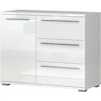 OTTO home Kommode Piano, UV lackiert, hochglänzend in beige oder weiß, FSC-zertifiziert (107x45x85cm (B/T/H), 1-türig mit 3 Schubladen, Soft-Close Funktion