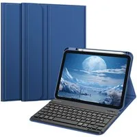 Fintie Tablet-Hülle für iPad 11. Generation 11" 2025(A16), iPad 10. Generation 2022 10.9", Case mit Pencil Halter, magnetisch Abnehmbarer Tastatur(QWERTZ Layout)