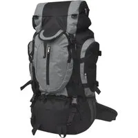 vidaXL Wanderrucksack vidaXL Wanderrucksack XXL 75 L Schwarz und Grau