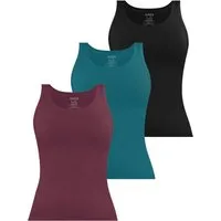 Janice Tanktop 3 x Damen Top Nazca Trägertop aus Baumwolle