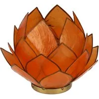 Guru-Shop Windlicht Lotus Teelicht Muschel 14*10 cm - orange