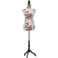 Semplix Schneiderpuppe - Torso, dekorativ, verstellbar, Rosendruck