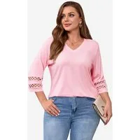 Imily Bela T-Shirt Damen 3/4-Ärmel Hemd in großen Größen (Packung, 1-tlg., 1per-Pack) Print