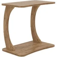 en.casa Beistelltisch, »Stattela« C-förmig 59 x 35 x 56 cm mit 4 Rollen Holzoptik
