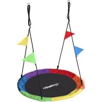 relaxdays Nestschaukel-Sitz Nestschaukel Kinder mit Wimpel, 120 cm