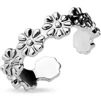 BUNGSA Zehenring Zehenring Blüten silberfarben aus Messing Damen, Zehring Toering