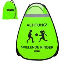 FLEXEO Warndreieck "Achtung! Spielende Kinder", 1-tlg., Warnwürfel Warnschild, grün