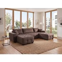 OTTO home Wohnlandschaft Bella U-Form, B: 314 cm, inkl. Schlaffunktion, inkl. Bettkasten, Bonellfederkern, extra große Liegefläche: 269x135cm
