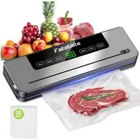 7MAGIC Vakuumierer 6 in 1 Vakuumiergerät, Folienschweißgerät für Sous Vide Kochen, Rollenbreite 30 cm, 110W, bis zu 10X Länger Frisch, mit 20 Vakuumbeuteln und 1 Schlauch