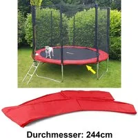 RAMROXX Trampolin-Randabdeckung Trampolin Schutz Rand Abdeckung für Sprungfedern 244 CM Rot
