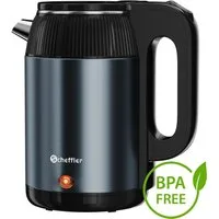 Scheffler Wasserkocher Edelstahl 2,2/3 Liter Teekocher Elektrischer Trockengehschutz, 2.2 l, 1500 W, Schnellkochfunktion, Perfect-pour-Ausgustülle, Fester Filter, BPA-frei