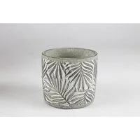 BURI Übertopf 8x Blumentopf Zement antikgrünes Blattmuster 13x12cm