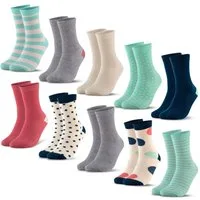 OCCULTO Basicsocken Jungen & Mädchen Bunte Socken 10er Pack (Modell: Estilo) (10-Paar)