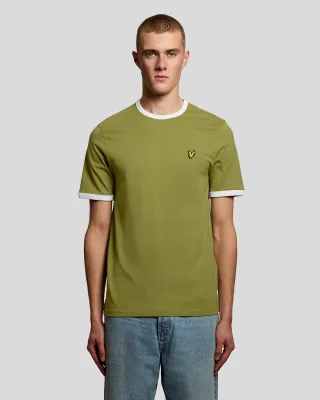 Ringer Baumwoll Rundhals-T-Shirt